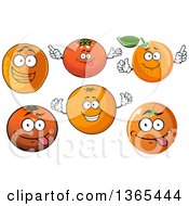 Clipart Of Navel Orange Characters Royalty Free Vector Illustration