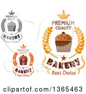 Clipart Of Bakery Cupcake Designs Royalty Free Vector Illustration