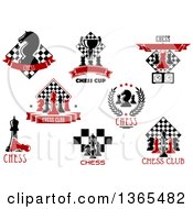 Clipart Of Chess Game Designs With Text Royalty Free Vector Illustration
