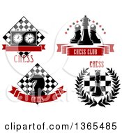 Clipart Of Chess Game Designs With Text Royalty Free Vector Illustration