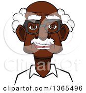 Poster, Art Print Of Cartoon Bespectacled Black Senior Man