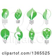 Poster, Art Print Of Green Leaf Light Bulbs