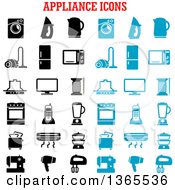 Poster, Art Print Of Black And Blue Appliance Icons