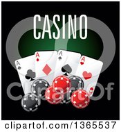 Poster, Art Print Of Casino Design With Playing Cards And Poker Chips