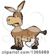 Cartoon Donkey Mascot With A Leg In A Cast