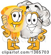 Poster, Art Print Of Toque Chefs Hat Mascot Character Posing With A Cheese Wedge