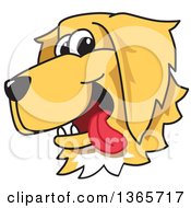Cartoon Happy Golden Retriever Dog Face