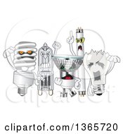 Poster, Art Print Of Scary Light Bulb Mascots