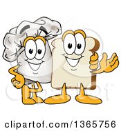 Poster, Art Print Of Toque Chefs Hat Mascot Posing With A Bread Character