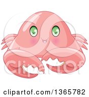 Clipart Of A Cute Baby Crab With Green Eyes Royalty Free Vector Illustration