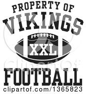 Poster, Art Print Of Black And White Property Of Vikings Football Xxl Design