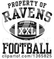 Poster, Art Print Of Black And White Property Of Ravens Football Xxl Design