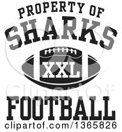 Poster, Art Print Of Black And White Property Of Sharks Football Xxl Design