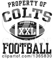 Poster, Art Print Of Black And White Property Of Colts Football Xxl Design