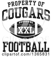 Poster, Art Print Of Black And White Property Of Cougars Football Xxl Design