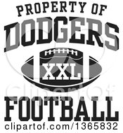 Black And White Property Of Dodgers Football Xxl Design
