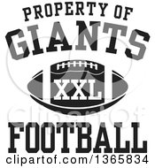 Poster, Art Print Of Black And White Property Of Giants Football Xxl Design