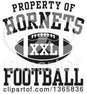 Clipart Of A Black And White Property Of Hornets Football XXL Design Royalty Free Vector Illustration
