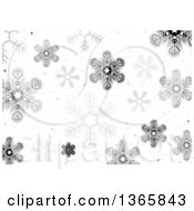 Poster, Art Print Of Christmas Background Of Snowflakes And Swirls