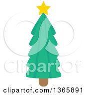 Clipart Of A Christmas Tree With A Star Royalty Free Vector Illustration
