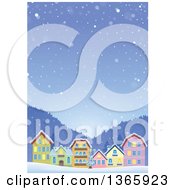 Clipart Of A Winter Village In The Snow Royalty Free Vector Illustration by visekart