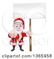 Poster, Art Print Of Christmas Santa Claus Pointing At You And Holding A Blank Sign