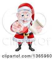 Christmas Santa Claus Holding A List And Pointing At You