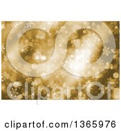 Clipart Of A Gold Snowflake And Bokeh Background Royalty Free Illustration
