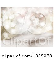 Poster, Art Print Of Christmas Background Of Bokeh Lights And Stars Over 3d Snow