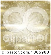 Poster, Art Print Of Golden Snowflake And Star Explosion Background