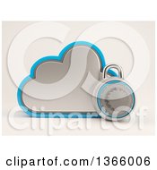 Poster, Art Print Of 3d Cloud Storage Icon With A Round Padlock On Shading