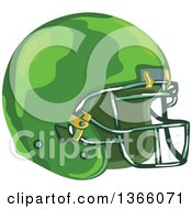 Poster, Art Print Of Wpa Styled Green American Football Helmet