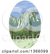 Poster, Art Print Of Retro Wpa Styled Landscape Of El Capitan In Yosemite National Park