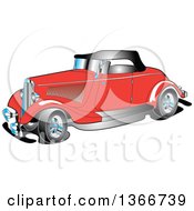 Poster, Art Print Of Red Antique 1934 Coupe Car