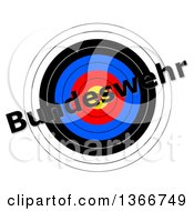 Clipart Of A Target With Bundeswehr Text Over It On A White Background Royalty Free Illustration