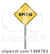 Poster, Art Print Of 3d Yellow Smog Warning Sign On White