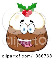 Cartoon Happy Christmas Pudding Character