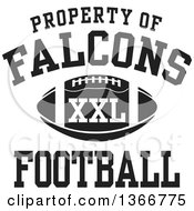 Poster, Art Print Of Black And White Property Of Falcons Football Xxl Design