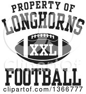 Poster, Art Print Of Black And White Property Of Longhorns Football Xxl Design