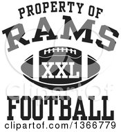 Poster, Art Print Of Black And White Property Of Rams Football Xxl Design