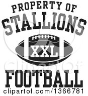 Poster, Art Print Of Black And White Property Of Stallions Football Xxl Design