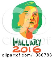 Poster, Art Print Of Retro Portrait Of Hillary Clinton Over Text