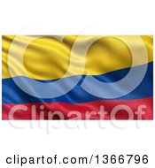 Clipart Of A 3d Rippling Flag Of Colombia Royalty Free Illustration