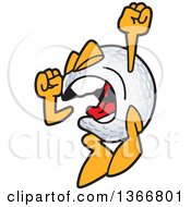 Clipart Of A Golf Ball Sports Mascot Character Throwing A Temper Tantrum Royalty Free Vector Illustration