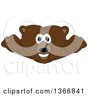 Poster, Art Print Of Grizzly Bear School Mascot Character Leaping Forward
