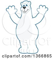 Poster, Art Print Of Polar Bear School Mascot Character Cheering