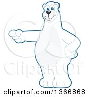 Polar Bear School Mascot Character Pointing