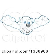 Poster, Art Print Of Polar Bear School Mascot Character Leaping