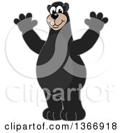 Poster, Art Print Of Black Bear School Mascot Character Cheering