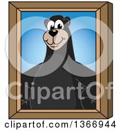 Clipart Of A Black Bear School Mascot Character Portrait Royalty Free Vector Illustration by Toons4Biz